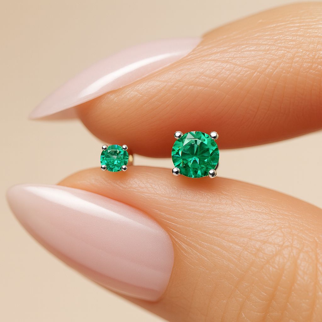 Topitos Athena - Oro 18k & Esmeralda Natural