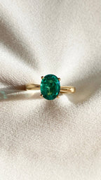 Anillo Zeus - Oro 18k, Diamantes & Esmeralda Natural